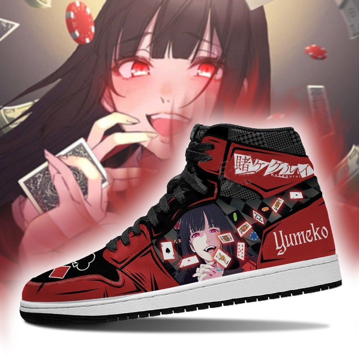 Yumeko Kirari Kakegurui Anime High Top Air Jordan Sneaker, Air Jordan Hightop