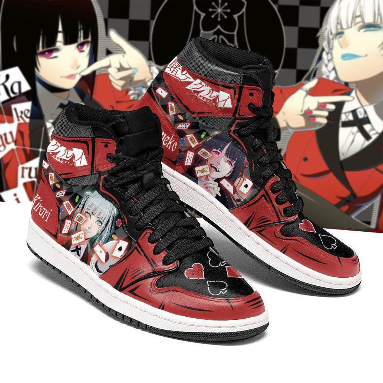 Yumeko Kirari Kakegurui Anime High Top Air Jordan Sneaker, Air Jordan Hightop