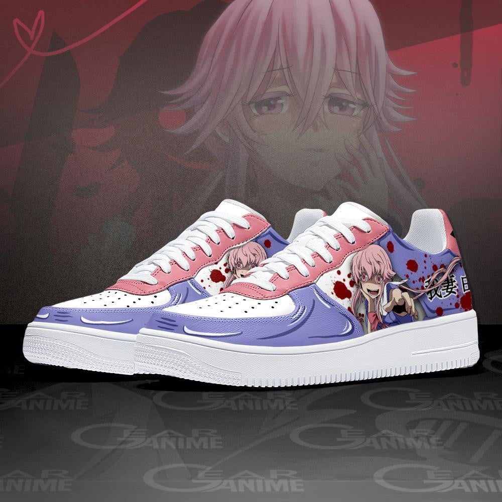 Yuno Gasai Air Sneakers Custom Anime Future Diary Shoes