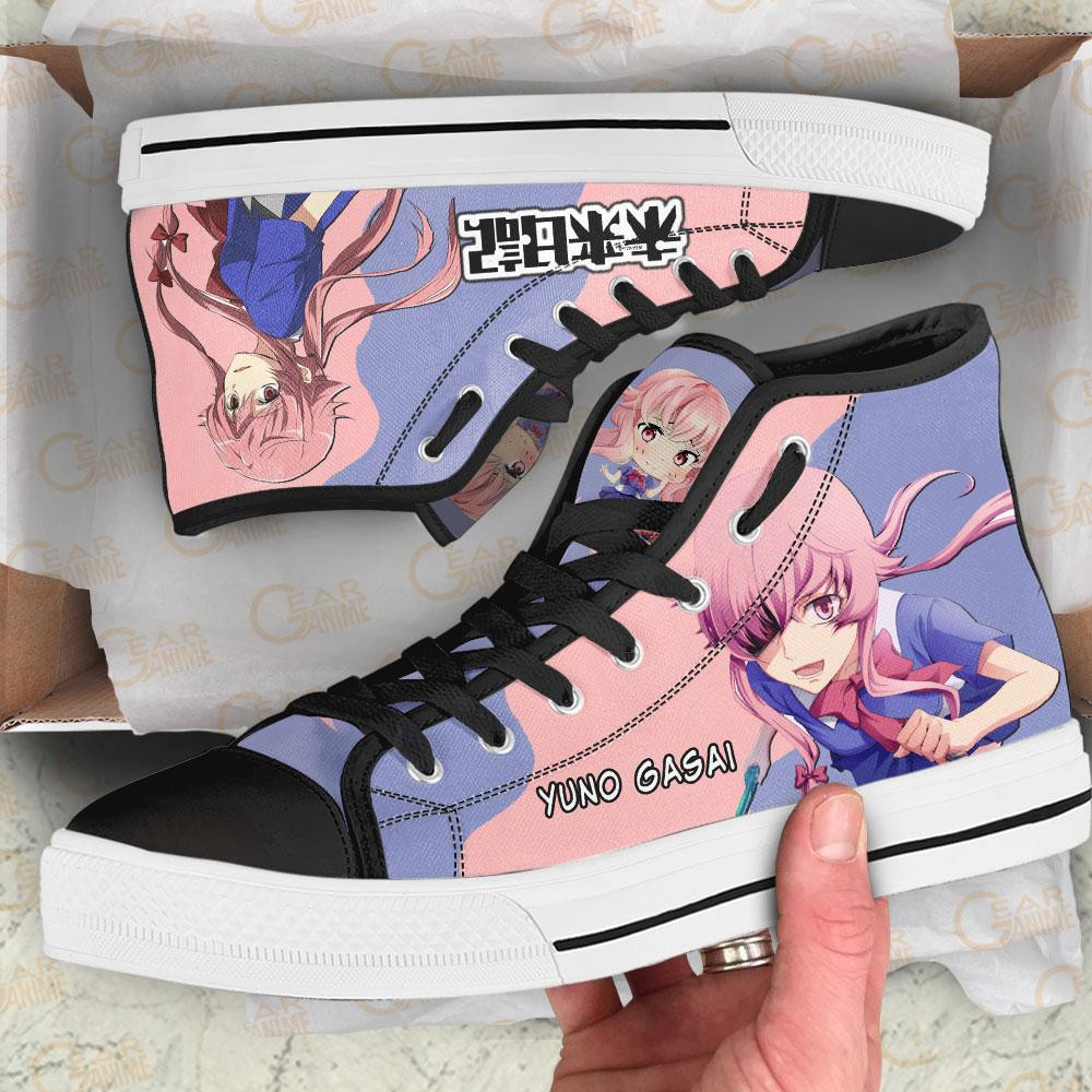 Yuno Gasai High Top Shoes Custom Future Diary Anime Sneakers