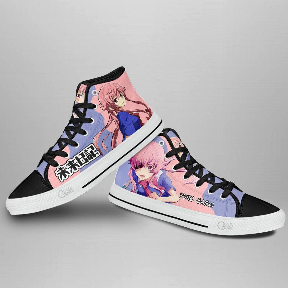 Yuno Gasai High Top Shoes Custom Future Diary Anime Sneakers