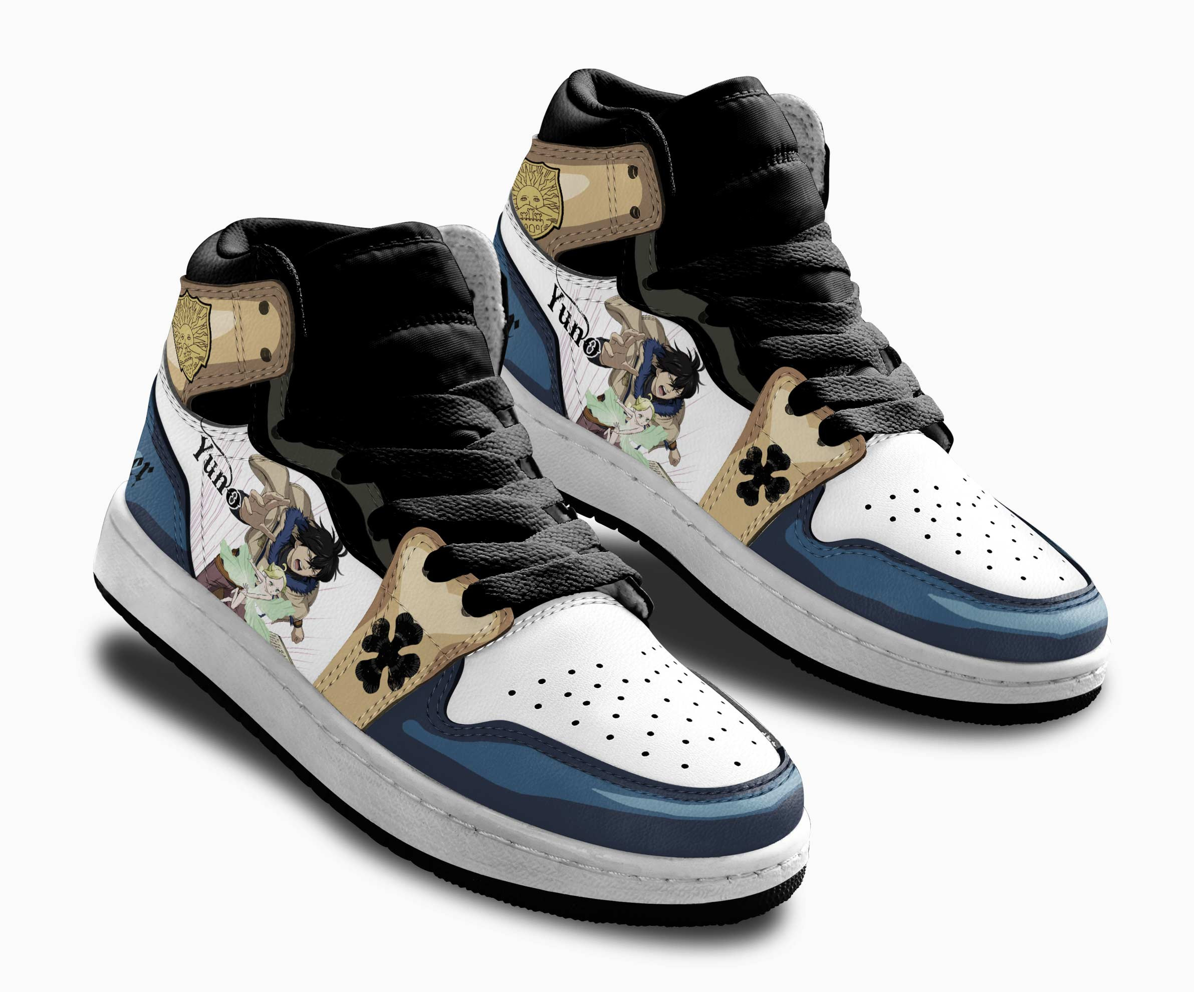 Yuno Grinberryall Kids Sneakers Custom Black Clover Anime Shoes For Kids
