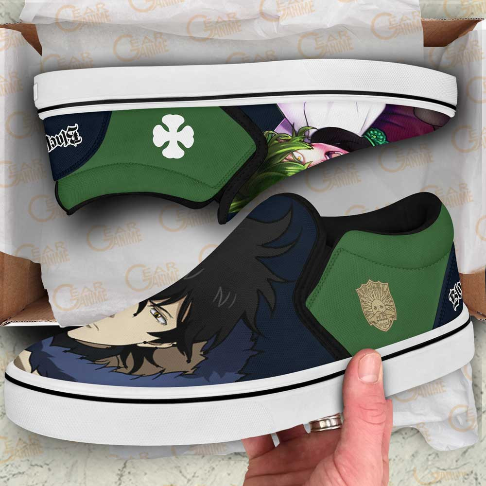 Yuno Slip-On Shoes Canvas Custom Anime Black Clover Shoes