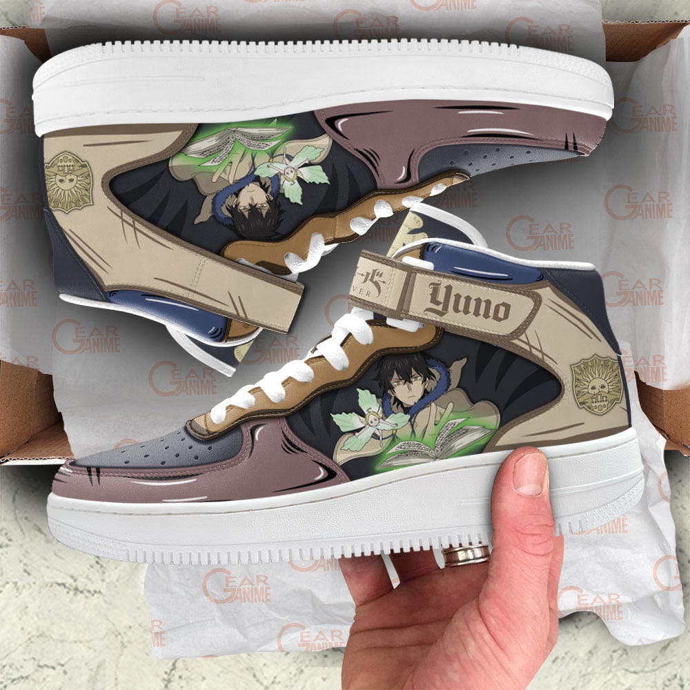 Yuno Sneakers Air Mid Custom Black Clover Anime Shoes