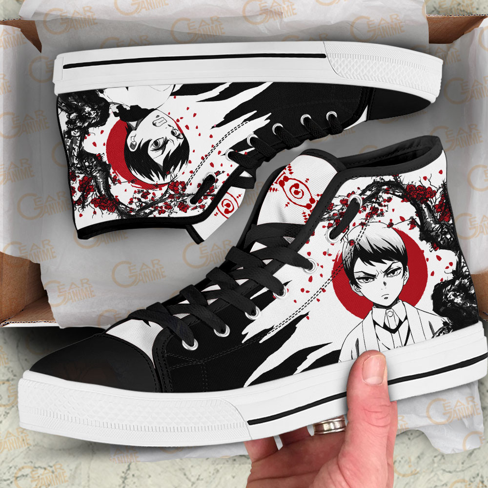 Yushiro High Top Shoes Custom Demon Slayer Anime Sneakers Japan Style