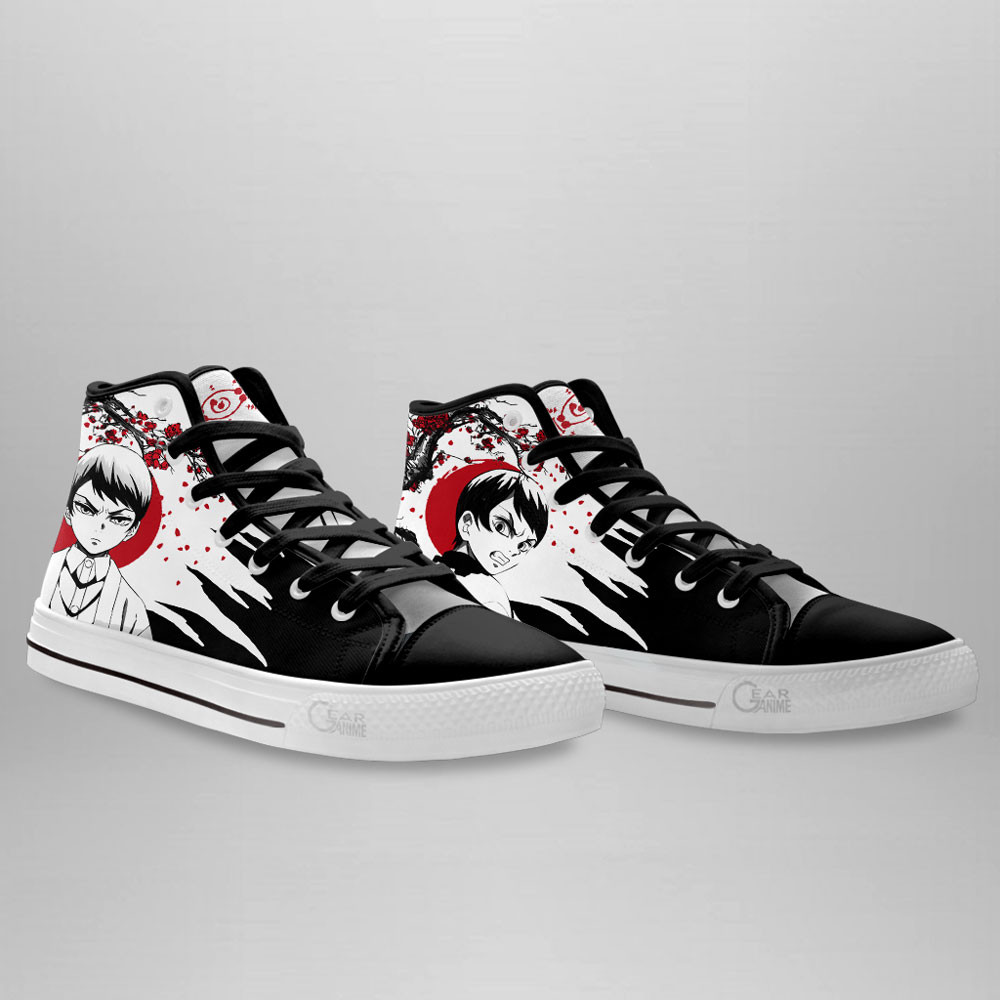 Yushiro High Top Shoes Custom Demon Slayer Anime Sneakers Japan Style
