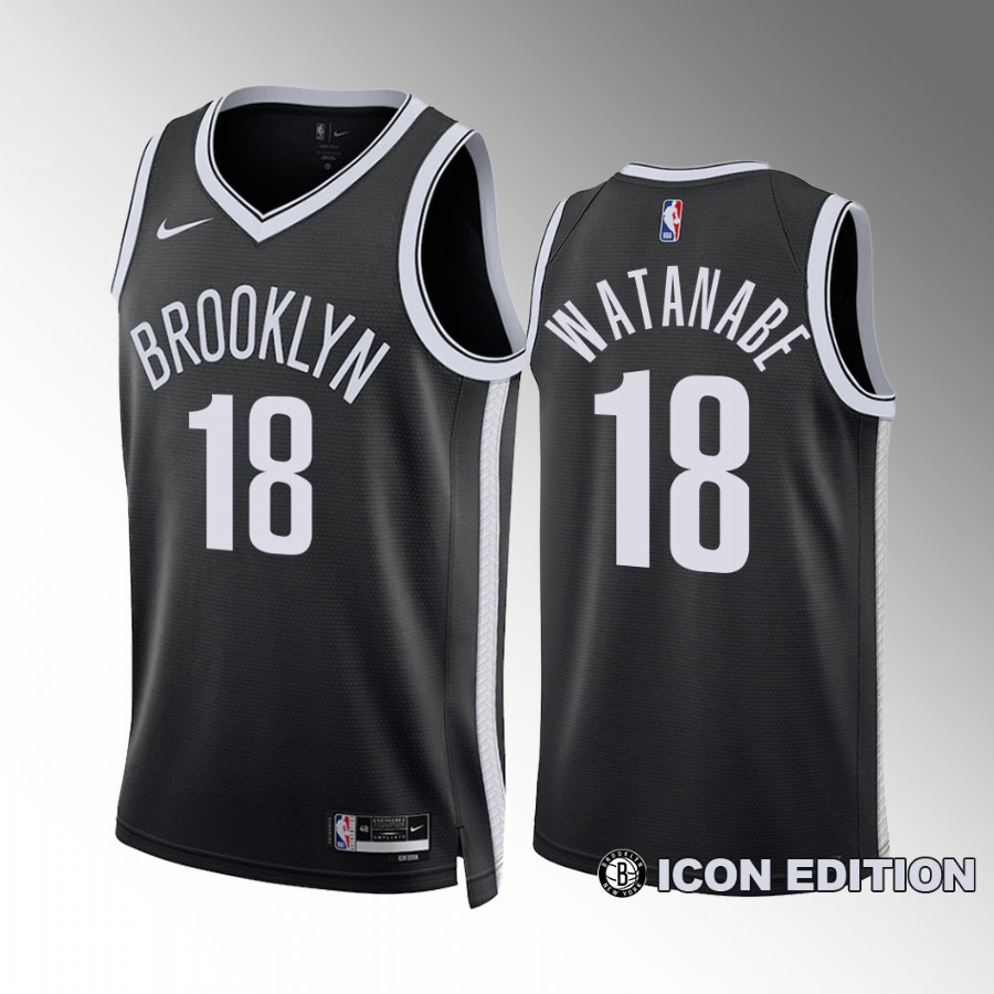 Yuta Watanabe 18 2022-23 Brooklyn Nets Black Icon Edition Stitched Jersey Swingman Yuta Watanabe 18 2022-23 Brooklyn Nets Black Icon Edition Stitched Jersey Swingman
