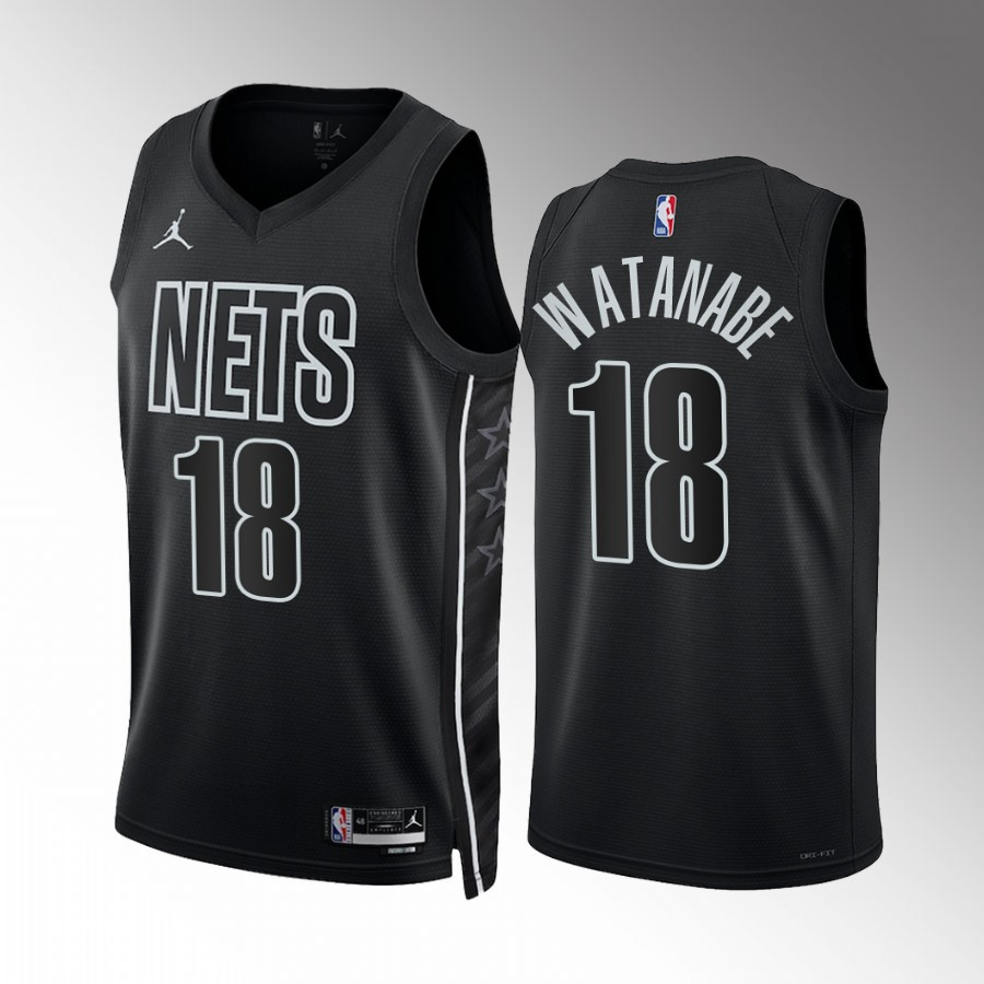 Yuta Watanabe 18 2022-23 Brooklyn Nets Black Statement Edition Men Stitched Jersey Swingman Yuta Watanabe 18 2022-23 Brooklyn Nets Black Statement Edition Men Stitched Jersey Swingman