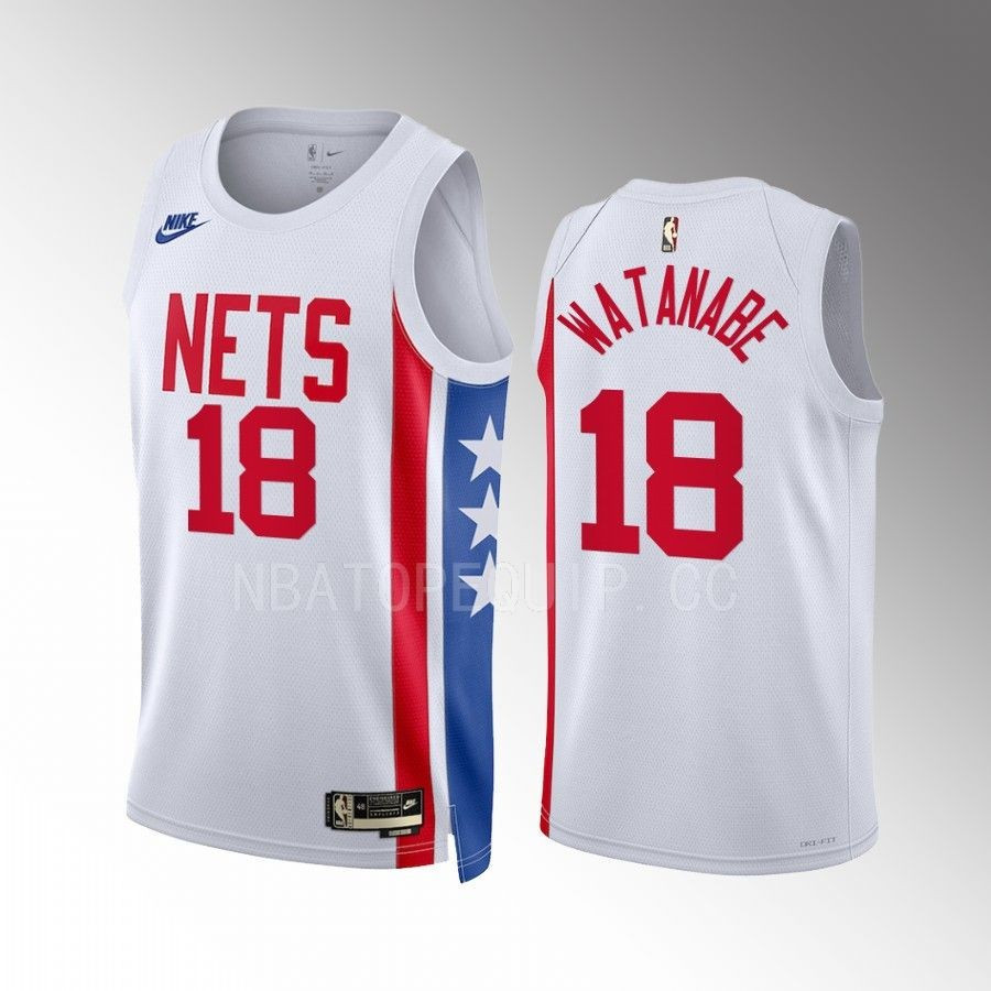 Yuta Watanabe 18 2022-23 Brooklyn Nets White Classic Edition Men Stitched Jersey Swingman Yuta Watanabe 18 2022-23 Brooklyn Nets White Classic Edition Men Stitched Jersey Swingman