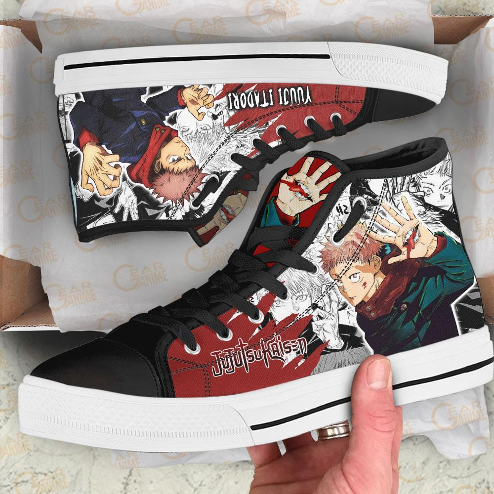 Yuuji Itadori High Top Shoes Custom Manga Anime Jujutsu Kaisen Sneakers