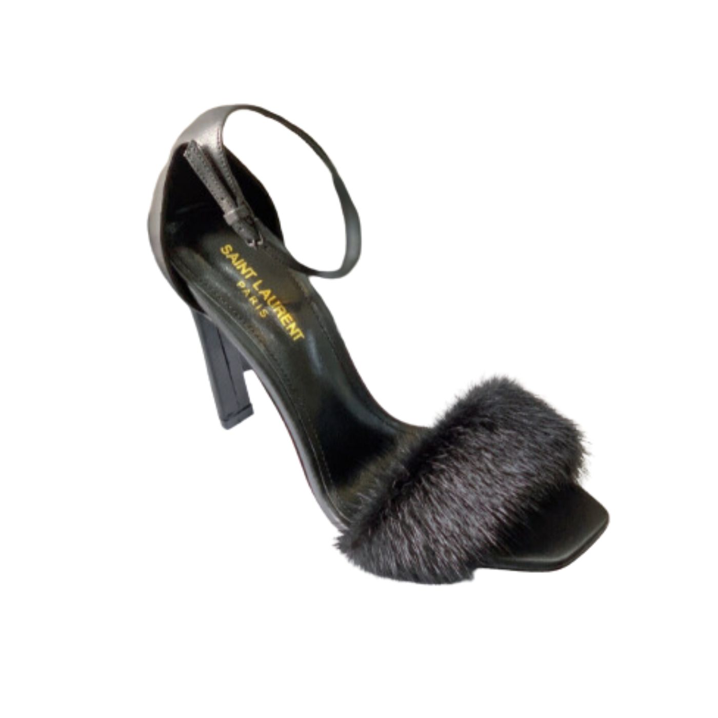 Yves Saint Laurent Bea Ankle Strap Sandals Black For Women