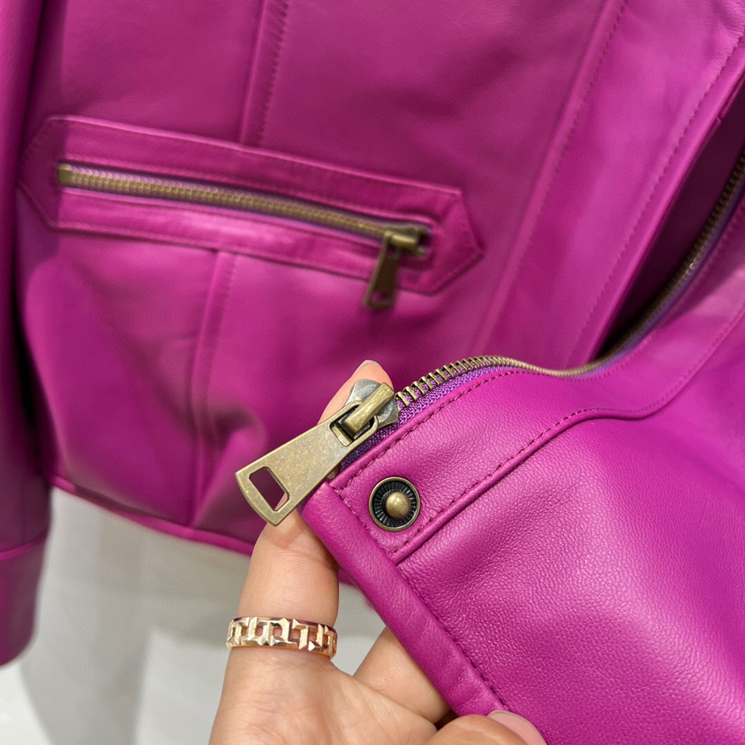 Yves Saint Laurent Biker Jacket Purple For Women Yves Saint Laurent Biker Jacket Purple For Women
