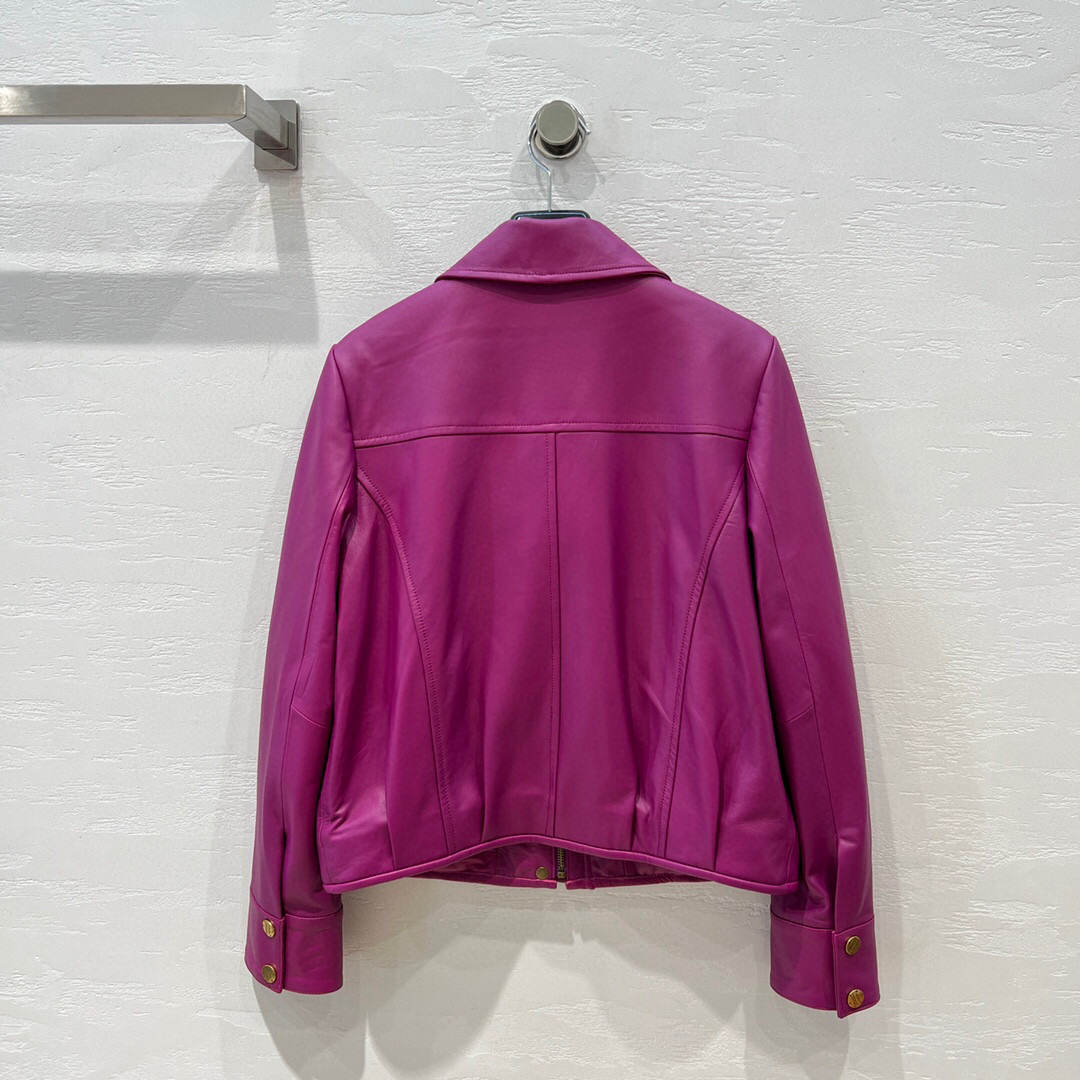 Yves Saint Laurent Biker Jacket Purple For Women Yves Saint Laurent Biker Jacket Purple For Women
