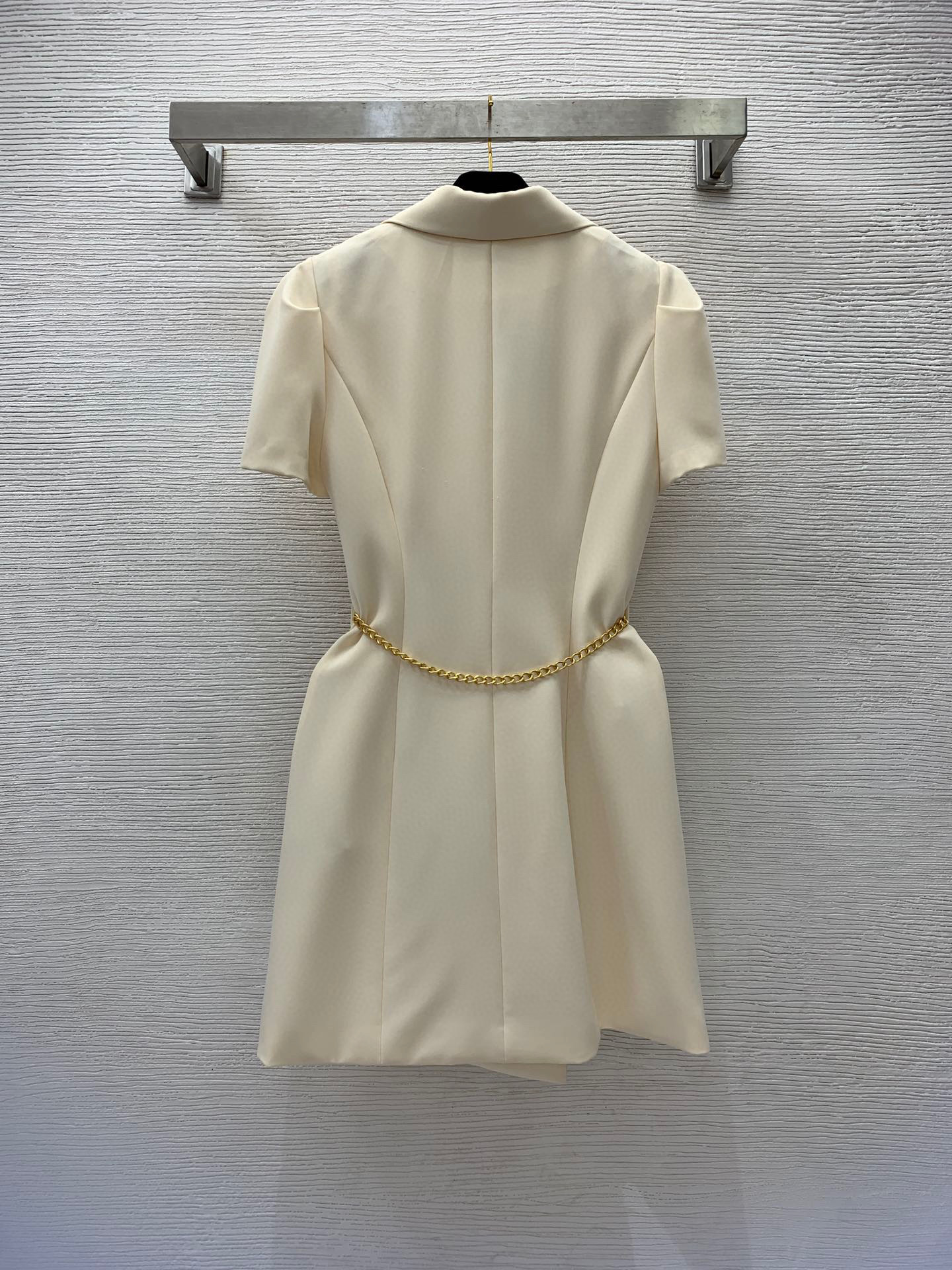 Yves Saint Laurent Double Breasted Dress White For Women Yves Saint Laurent Double Breasted Dress White For Women