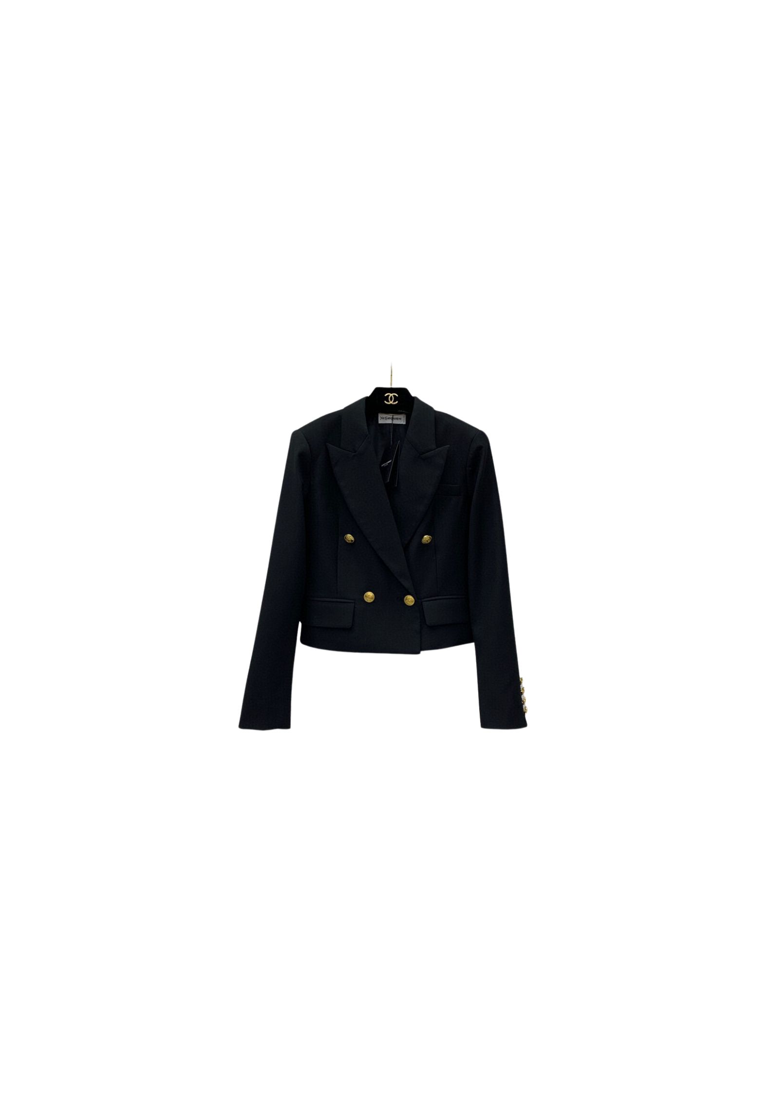 Yves Saint Laurent Double Breasted Jacket Black For Women Yves Saint Laurent Double Breasted Jacket Black For Women