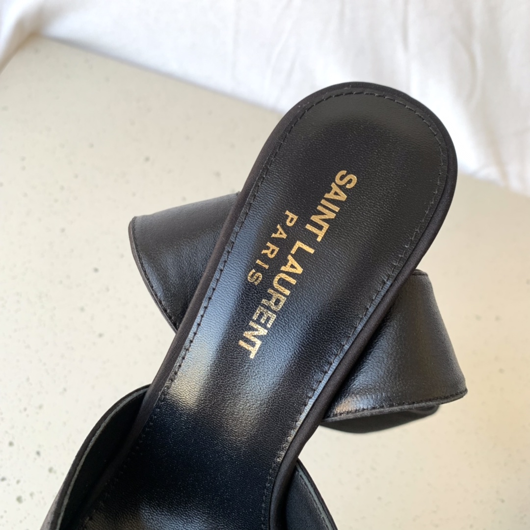 Yves Saint Laurent Fanny Slingback Pumps In Crepe Satin Black For Women 7176081UU001000