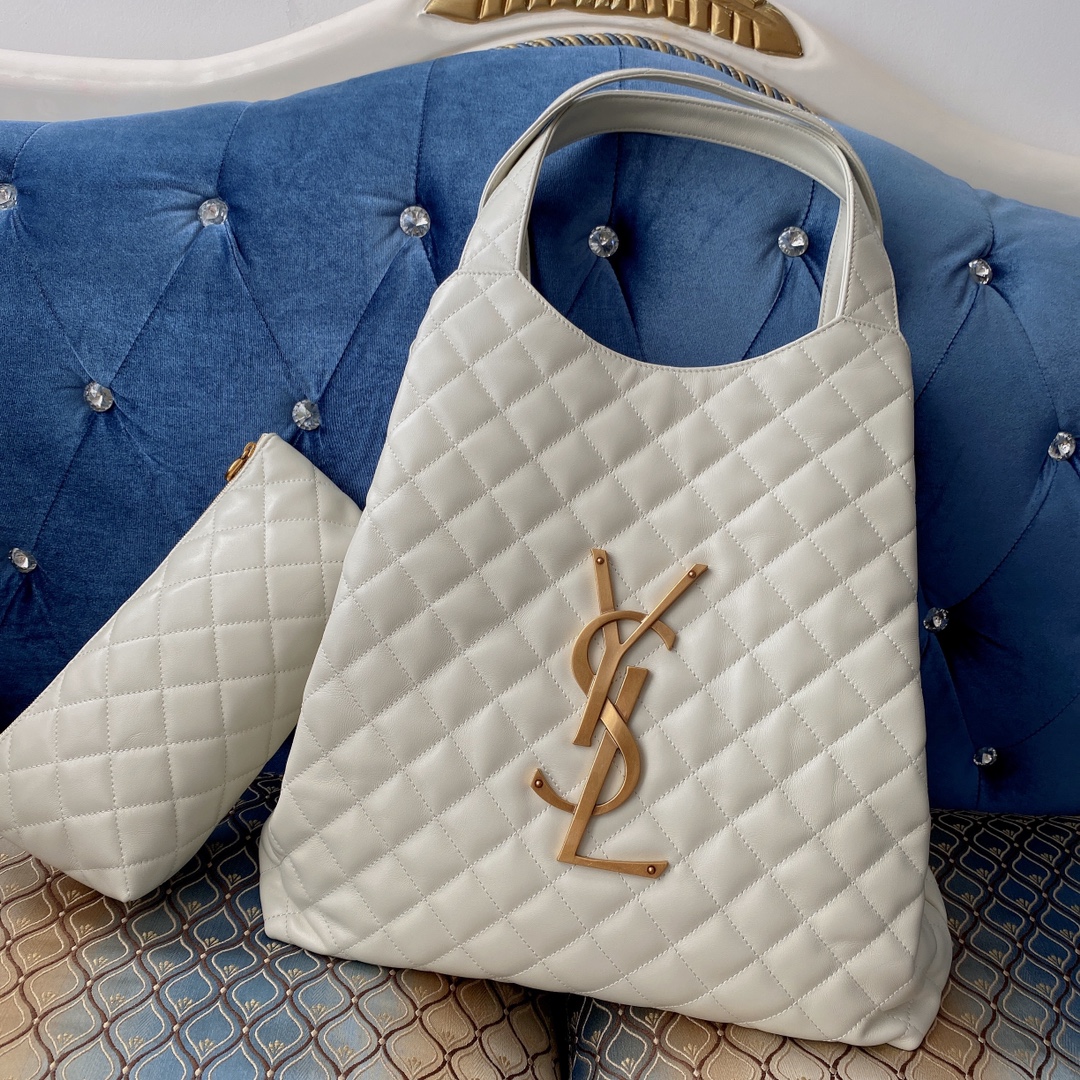 Yves Saint Laurent Icare Maxi Shopping Bag White For Women 16.9in/43cm YSL