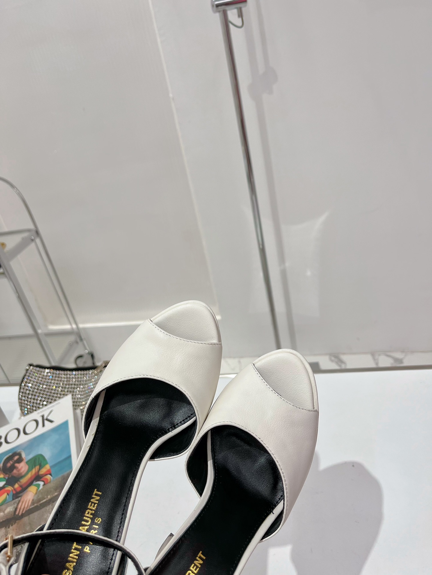Yves Saint Laurent Jodie Platform Sandals In Smooth White For Women 650258AAAOE1906