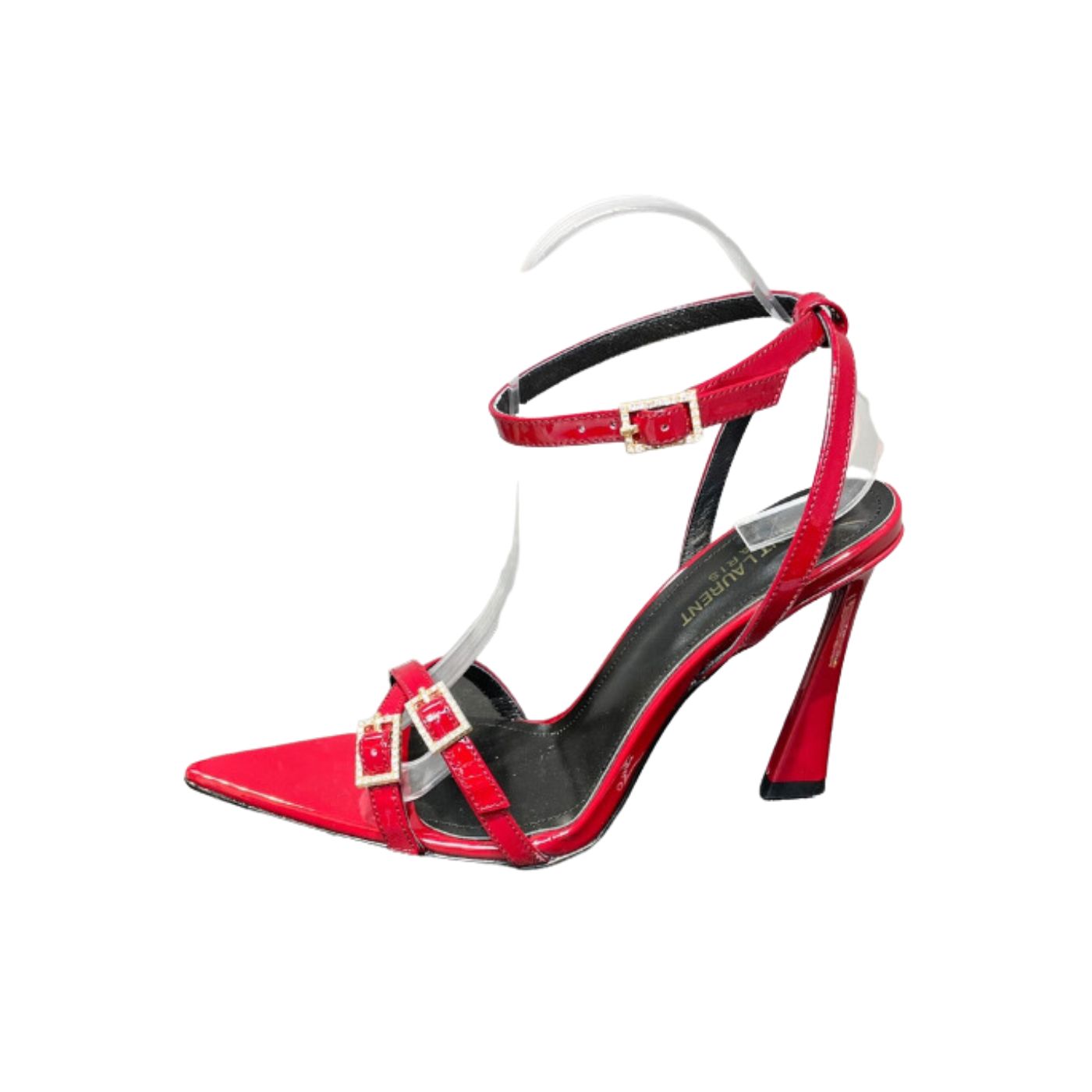 Yves Saint Laurent Lila Sandals In Patent Red For Women
