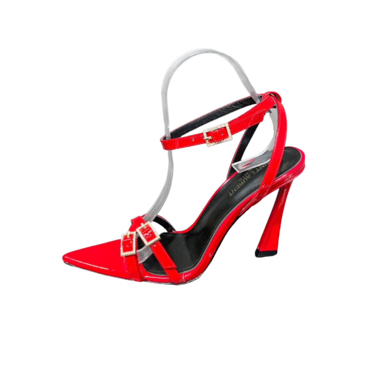 Yves Saint Laurent Lila Sandals In Patent Red For Women