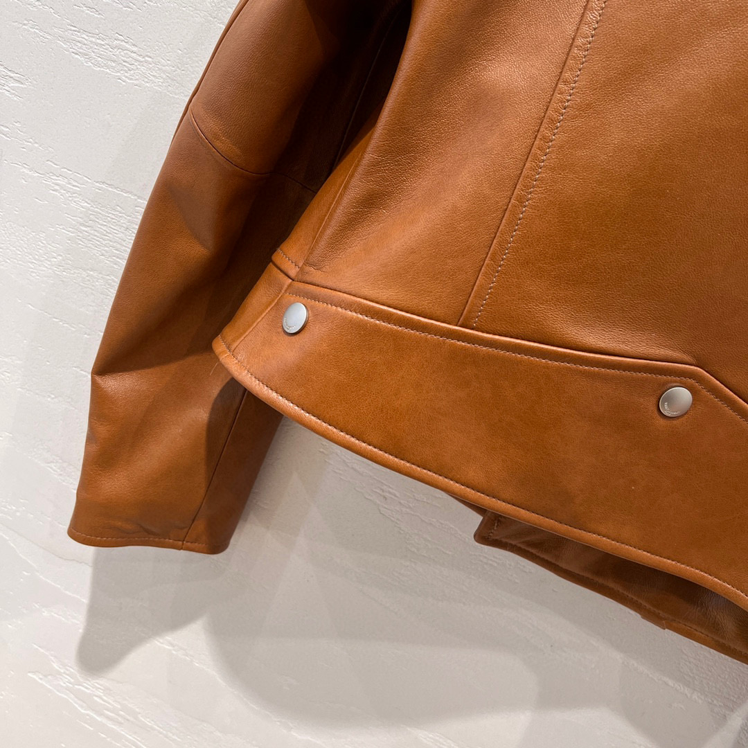 Yves Saint Laurent Motorcycle Jacket Brown For Women Yves Saint Laurent Motorcycle Jacket Brown For Women