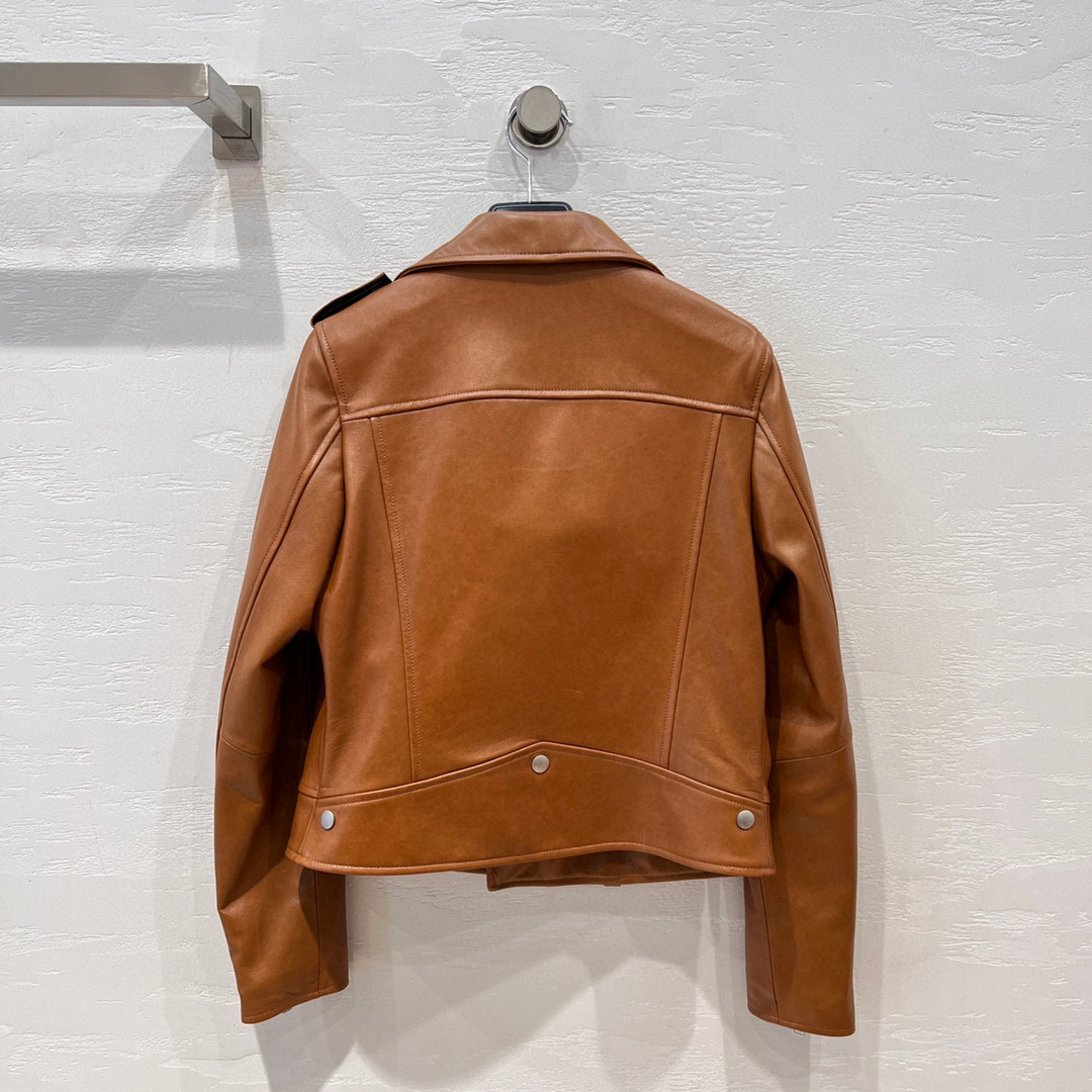 Yves Saint Laurent Motorcycle Jacket Brown For Women Yves Saint Laurent Motorcycle Jacket Brown For Women