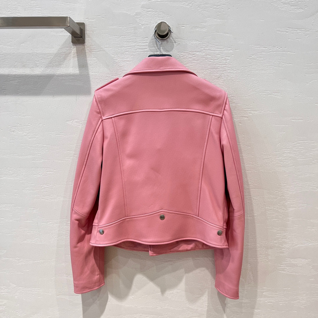 Yves Saint Laurent Motorcycle Jacket Pink For Women Yves Saint Laurent Motorcycle Jacket Pink For Women
