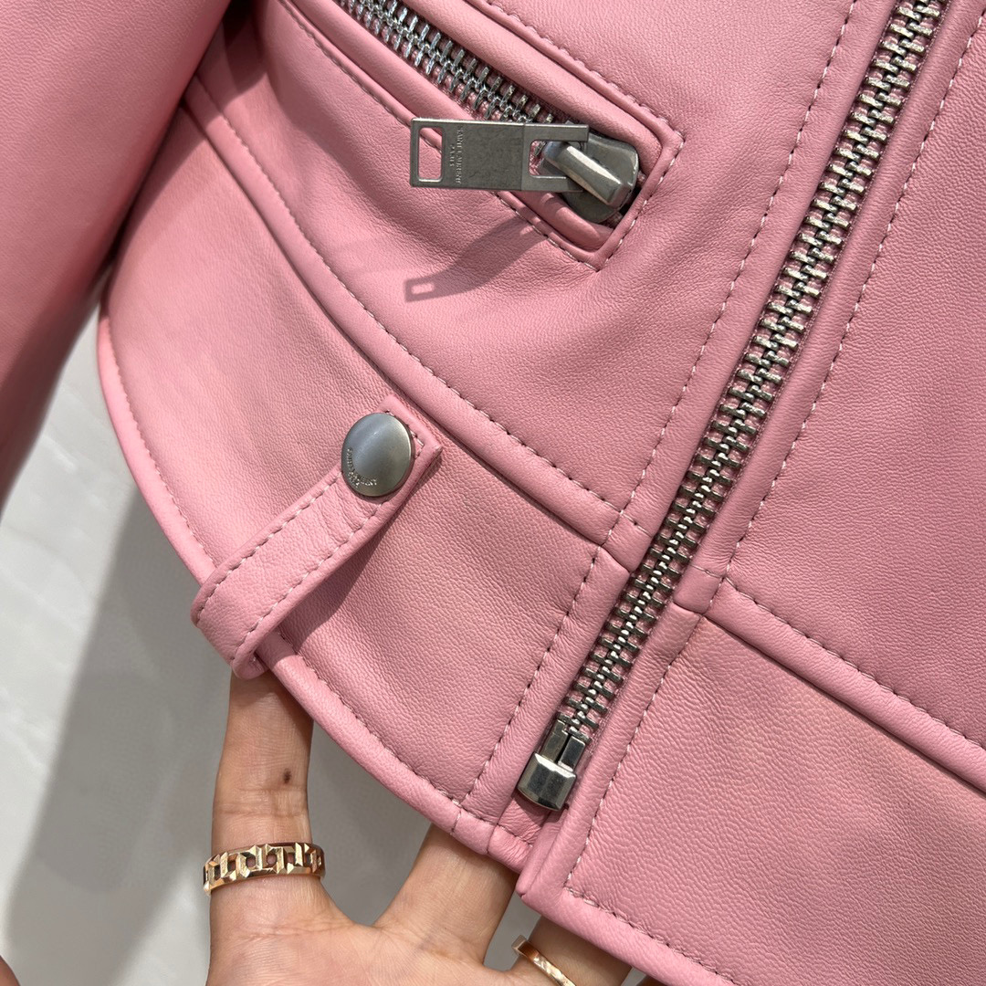 Yves Saint Laurent Motorcycle Jacket Pink For Women Yves Saint Laurent Motorcycle Jacket Pink For Women