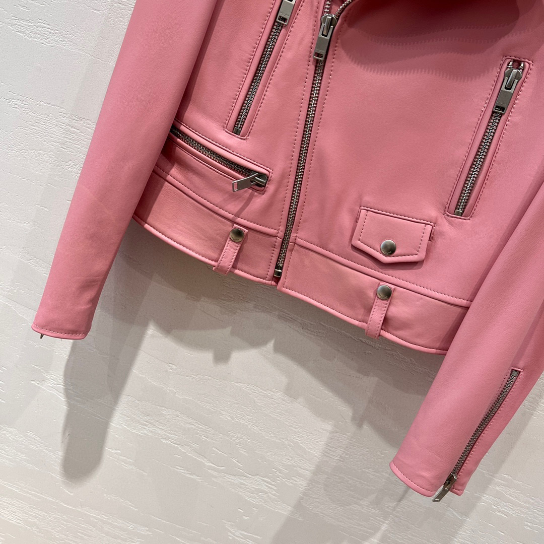 Yves Saint Laurent Motorcycle Jacket Pink For Women Yves Saint Laurent Motorcycle Jacket Pink For Women