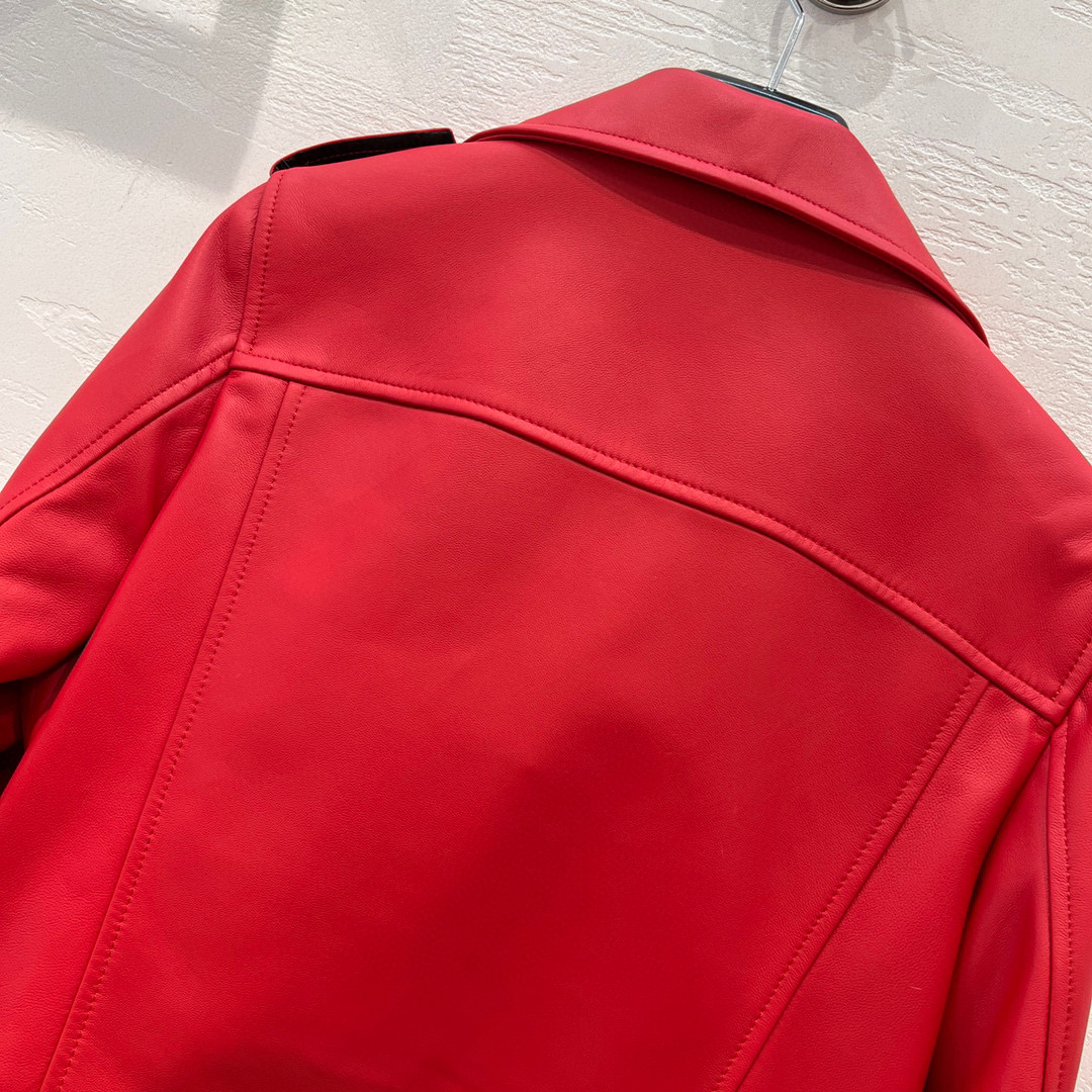 Yves Saint Laurent Motorcycle Jacket Red For Women Yves Saint Laurent Motorcycle Jacket Red For Women