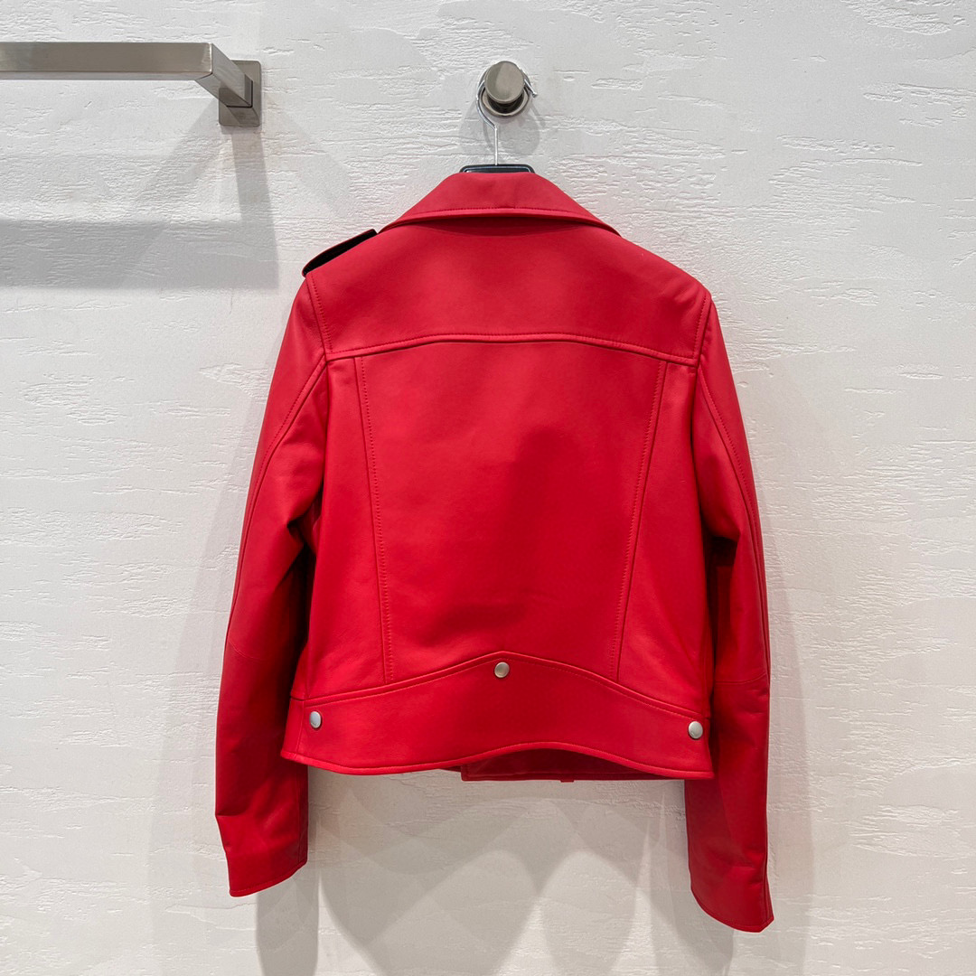 Yves Saint Laurent Motorcycle Jacket Red For Women Yves Saint Laurent Motorcycle Jacket Red For Women