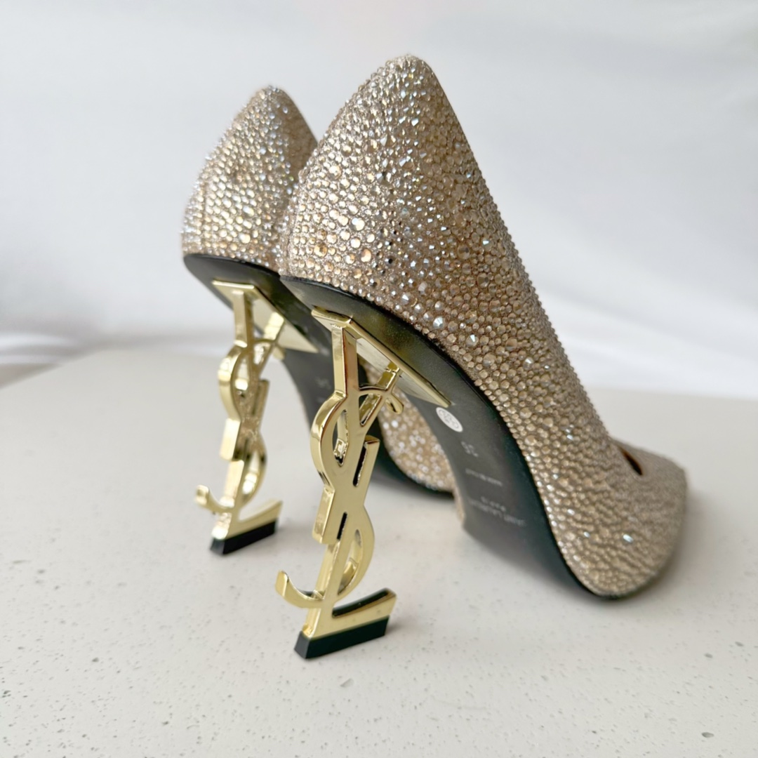 Yves Saint Laurent Opyum Pumps In Rhinestones Gold For Women