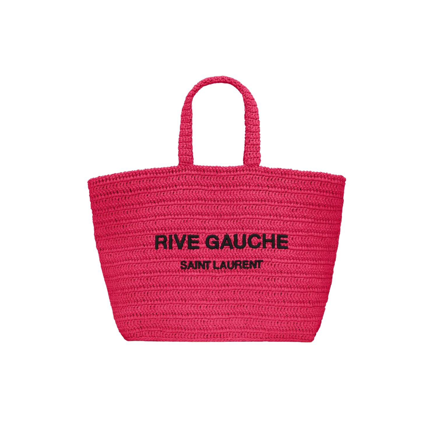 Yves Saint Laurent Rive Gauche Supple In Raffia Crochet Pink For Women 688864GAAA15693- 15 Inches/ 38 Cm