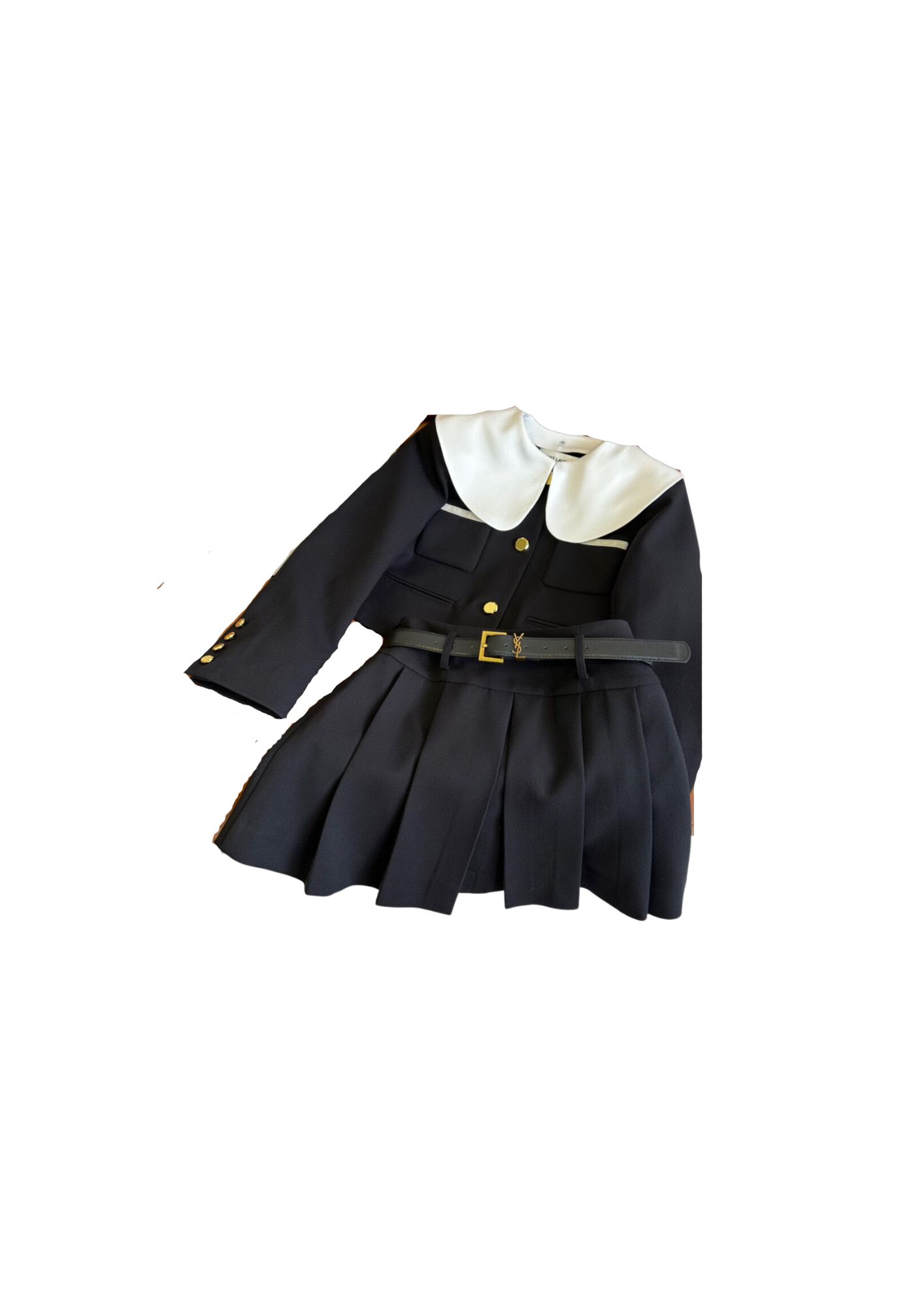 Yves Saint Laurent Set Accordion Pleat Skirt Black For Women Yves Saint Laurent Set Accordion Pleat Skirt Black For Women