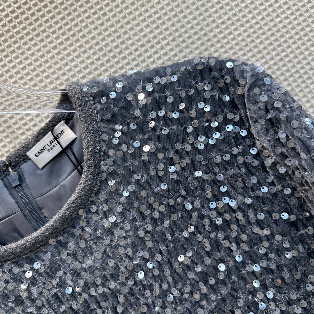 Yves Saint Laurent The Sequin Dress Gray For Women Yves Saint Laurent The Sequin Dress Gray For Women