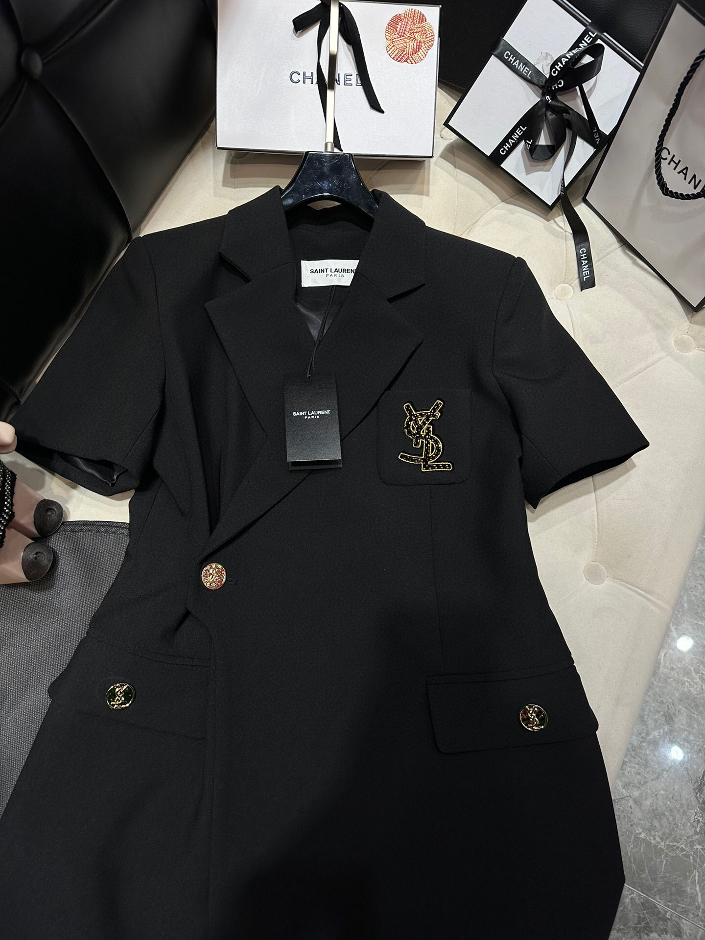 Yves Saint Laurent The Vest Neck Dress Black For Women Yves Saint Laurent The Vest Neck Dress Black For Women