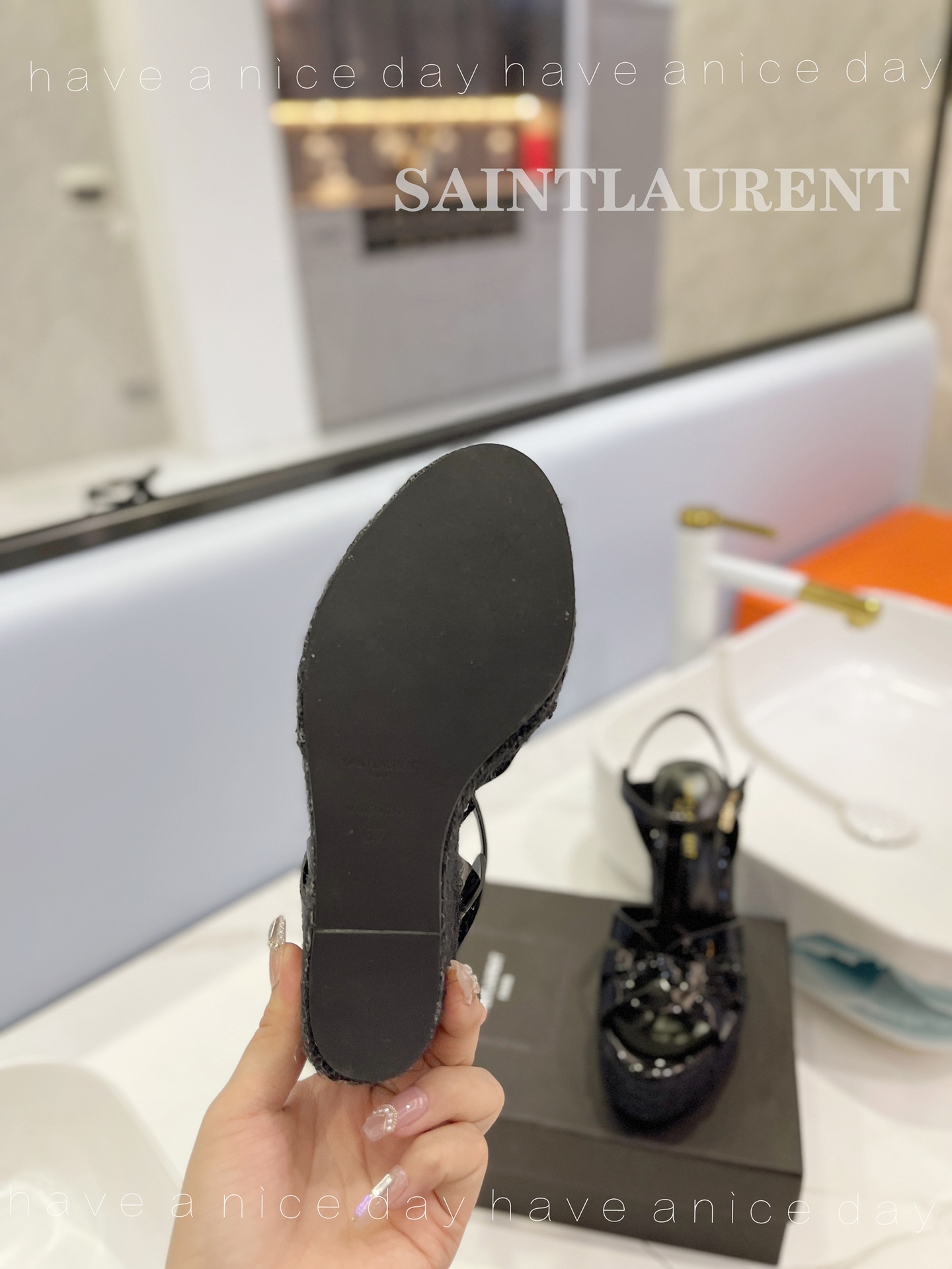 Yves Saint Laurent Tribute Espadrilles In Patent Black For Women