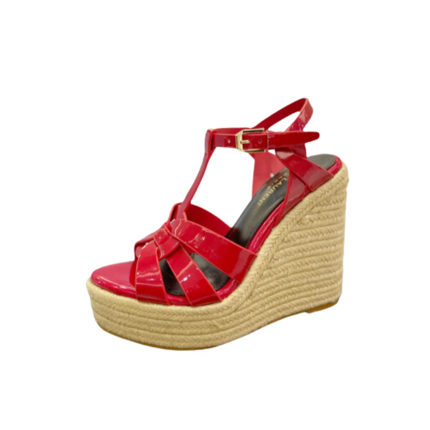 Yves Saint Laurent Tribute Espadrilles In Patent Red For Women