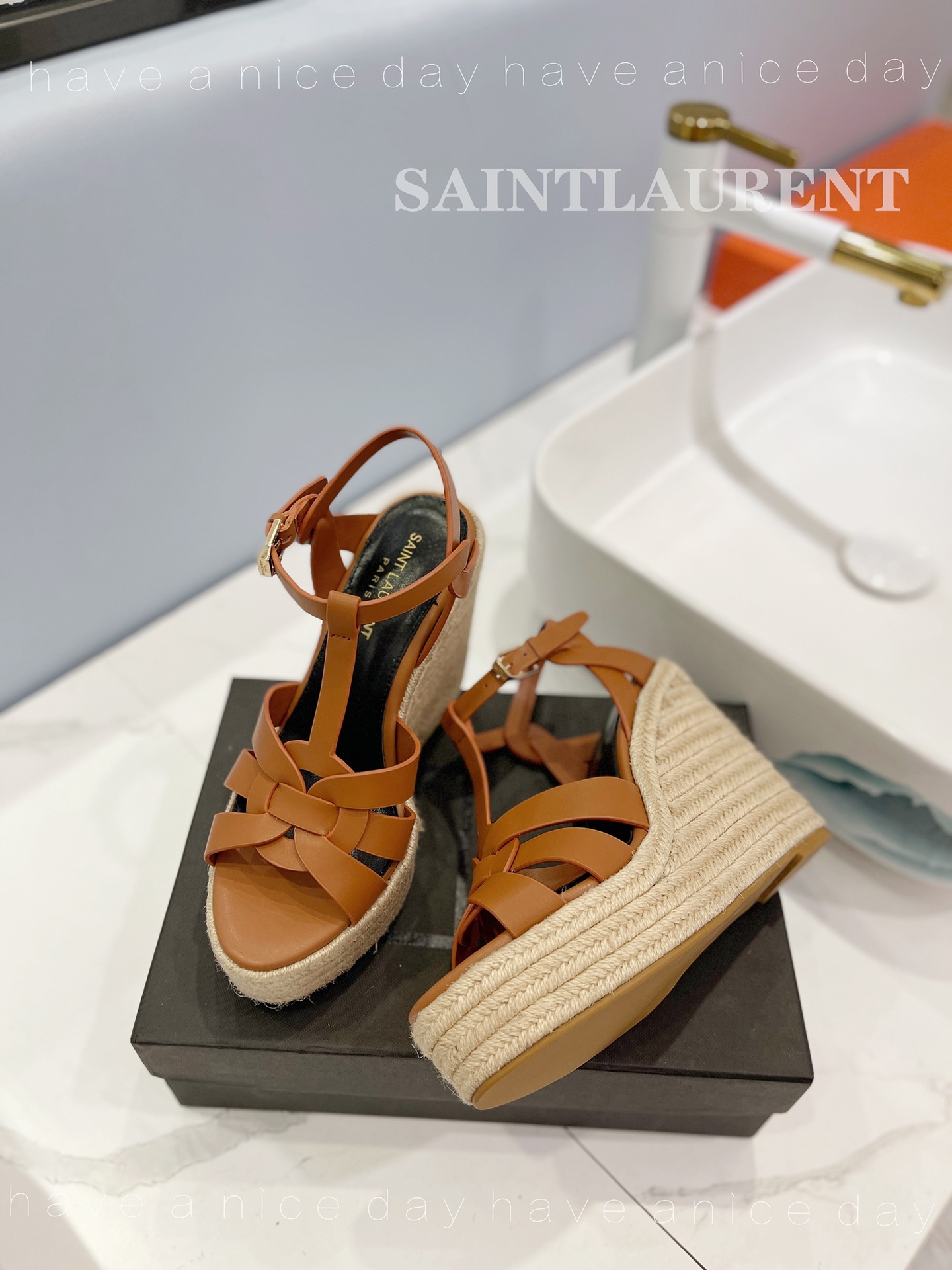 Yves Saint Laurent Tribute Espadrilles In Smooth Brown For Women