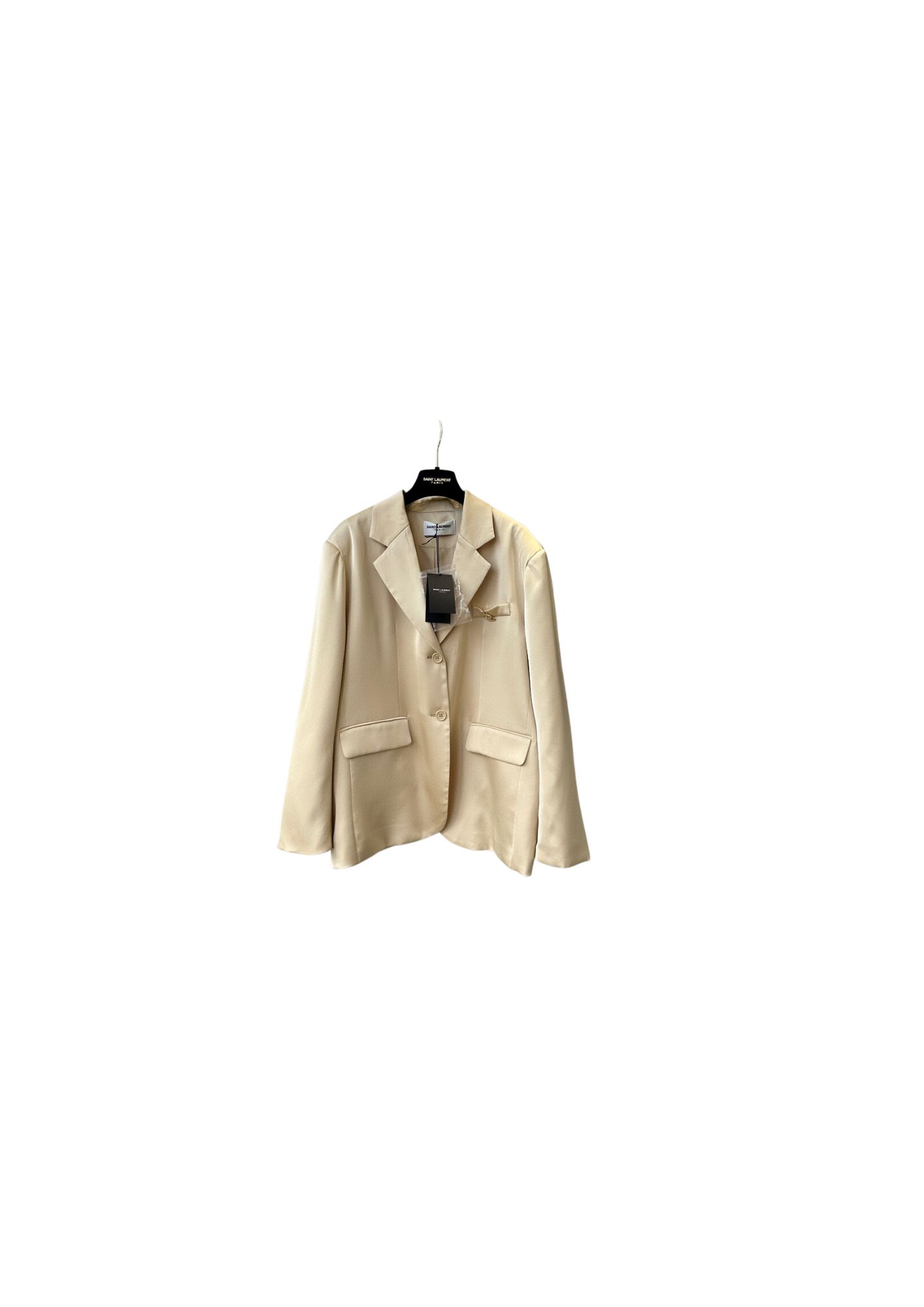 Yves Saint Laurent Two Buttons Closure Jacket Light Beige For Women Yves Saint Laurent Two Buttons Closure Jacket Light Beige For Women