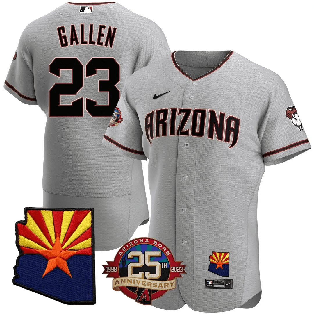Zac Gallen Men’s Arizona Diamondbacks Arizona State & 25th Anniversary Year Patch Jersey - All Stitched