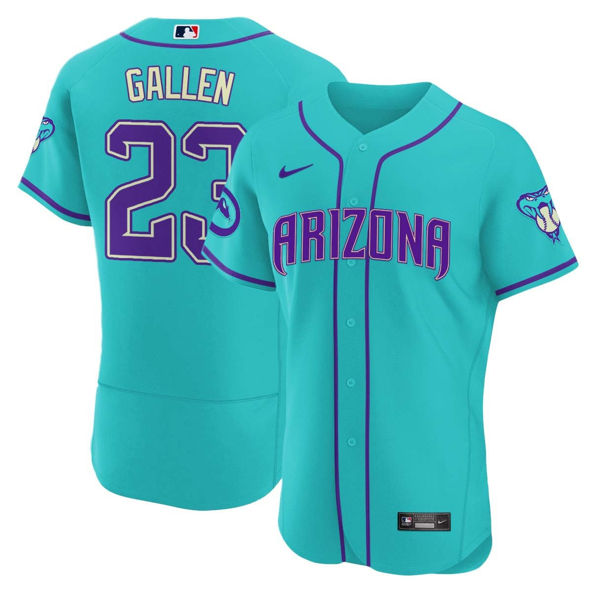 Zac Gallen Men's 2024 Arizona Diamondbacks Teal Purple Flex Arizona Jersey - All Stitched