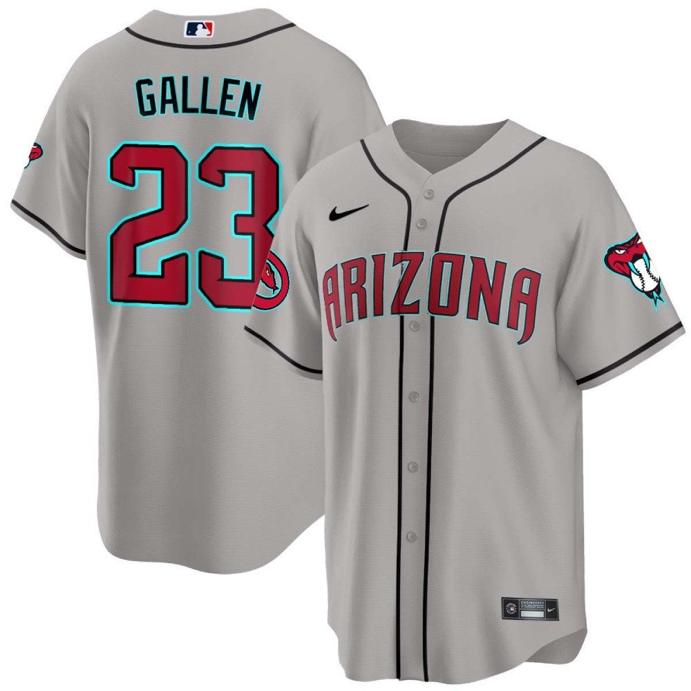 Zac Gallen Men's Arizona Diamondbacks 2024 Cool Base Gray Road Jersey - All Stitched