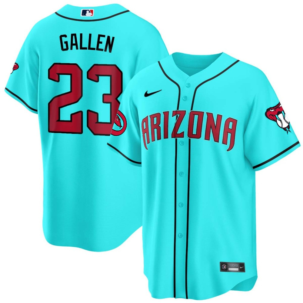 Zac Gallen Men's Arizona Diamondbacks 2024 Cool Base V2 Teal Arizona Jersey - All Stitched