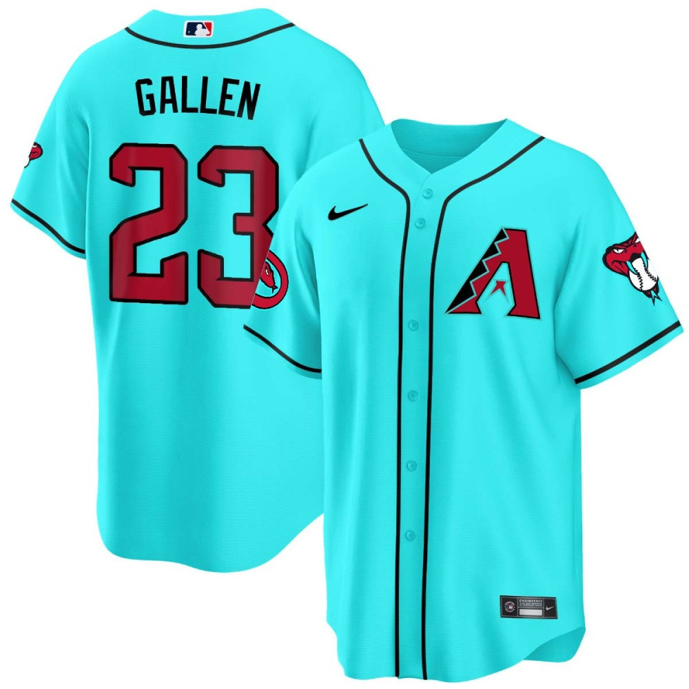 Zac Gallen Men's Arizona Diamondbacks 2024 Cool Base V2 Teal Jersey - All Stitched