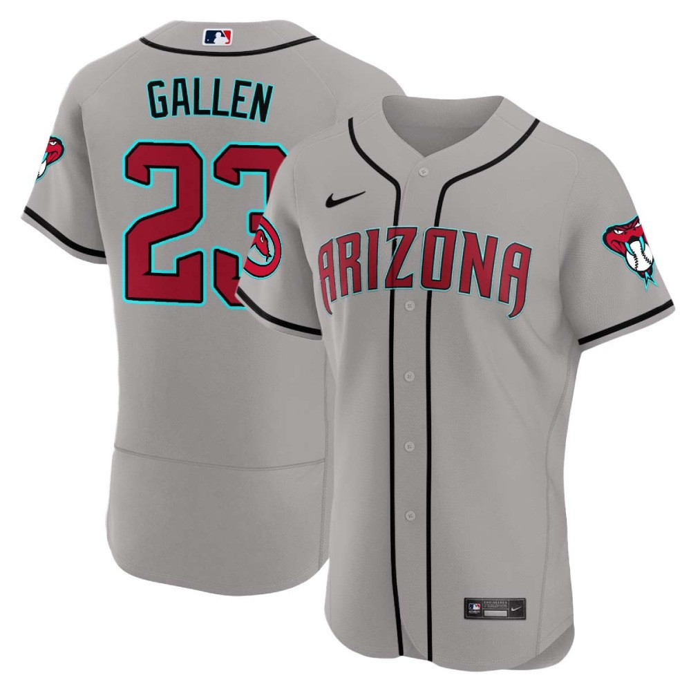 Zac Gallen Men's Arizona Diamondbacks 2024 Flex Base Gray Road Jersey - All Stitched