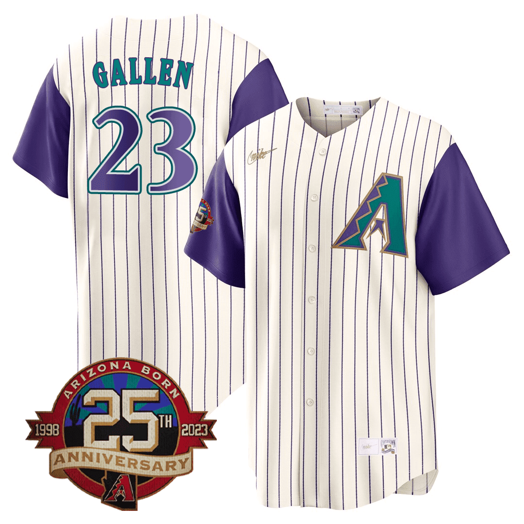 Zac Gallen Men's Arizona Diamondbacks Throwback - 25th Anniversary Patch Jersey - All Stitched