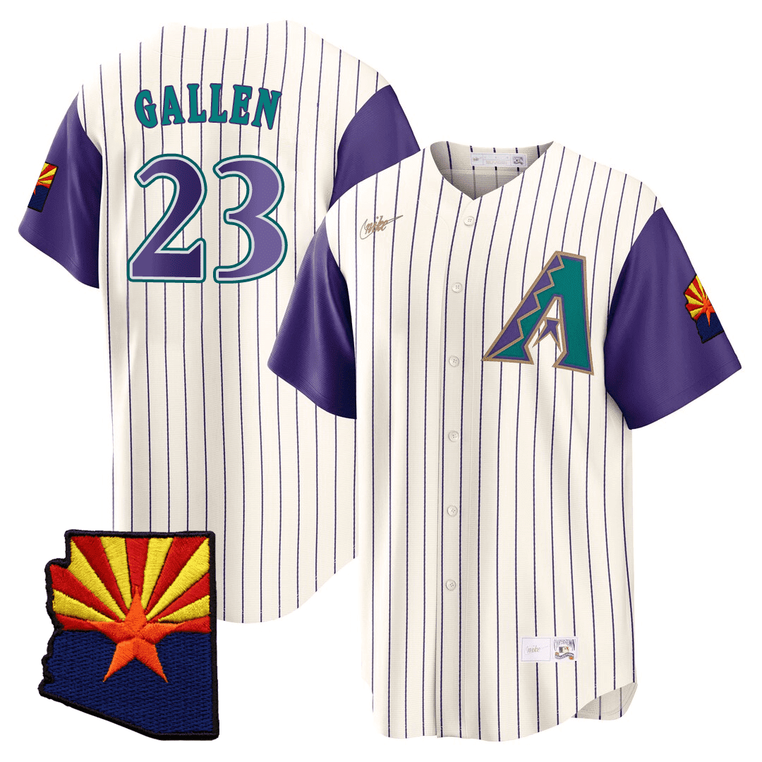 Zac Gallen Men's Arizona Diamondbacks Throwback - Arizona State Patch Jersey - All Stitched