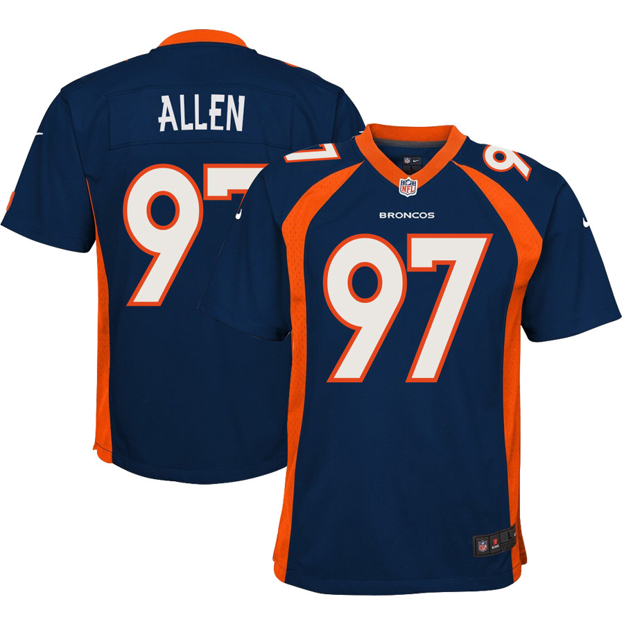 Zach Allen 97 Denver Broncos Alternate Game Youth Stitched Jersey – Navy