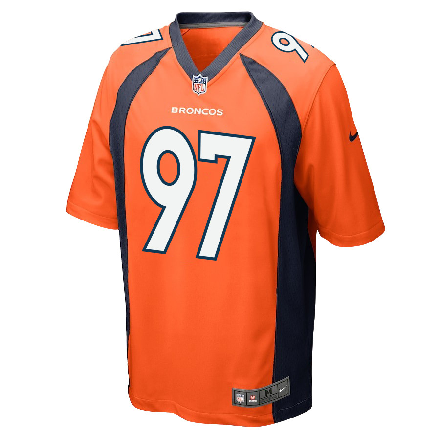 Zach Allen 97 Denver Broncos Game Men Stitched Jersey – Orange